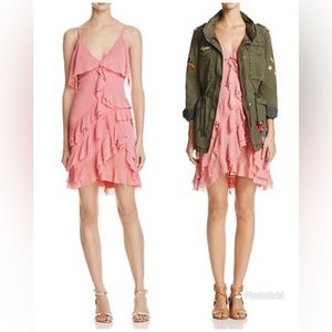 Alice+Olivia Dusty Rose Ruffle Mini Dress, size 8/M